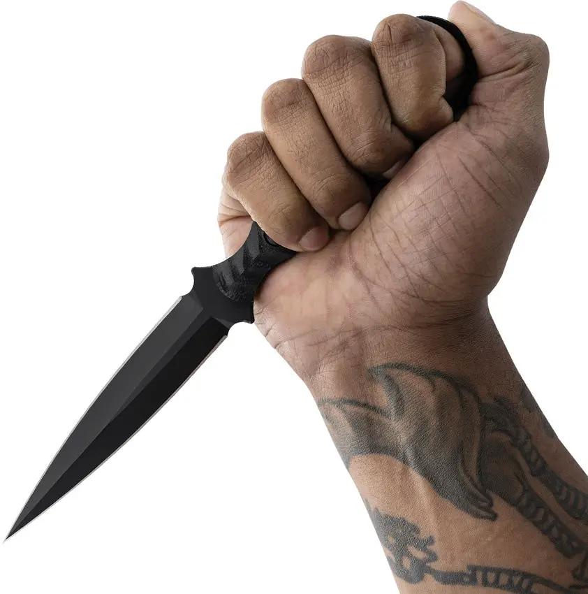 Toor Specter R Fixed Blade Socom - Black Gun-Kote CPM-M4 Double-Edge Dagger Blade by Toor