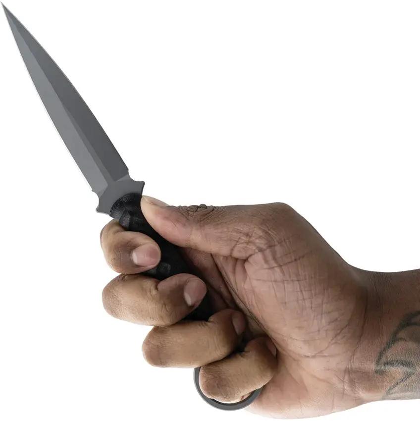 Toor Specter R Fixed Blade - Gray Gun Kote CPM M4 Dagger With Double Edge G10 Handle And Kydex Sheath by Toor