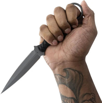 Toor Specter R Fixed Blade - Gray Gun Kote CPM M4 Dagger With Double Edge G10 Handle And Kydex Sheath by Toor