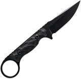 Toor Jank Shank S Fixed Blade Socom - Black CPM-M4 Stainless Gun-Kote Finish G10 Handle by Toor