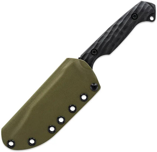 Toor Crewman Fixed Blade Knife - Black Oxide Sawback CPM Cru-Wear Steel G10 Handle by Toor