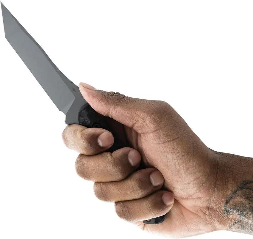 Toor Krypteia T Fixed Blade Gray CPM-M4 Tanto Knife - Full Tang With G10 Handle And Kydex Sheath by Toor