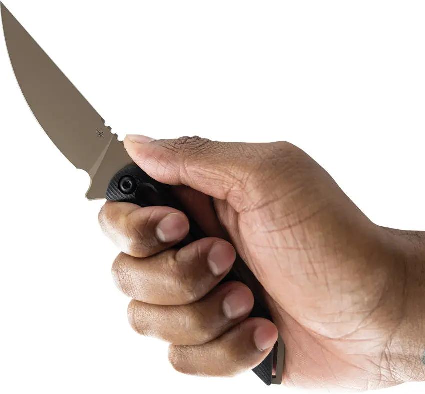 Toor Willow Fixed Blade Canyon Drab - CPM-154 Steel, Full Tang, Black G10 Handle by Toor