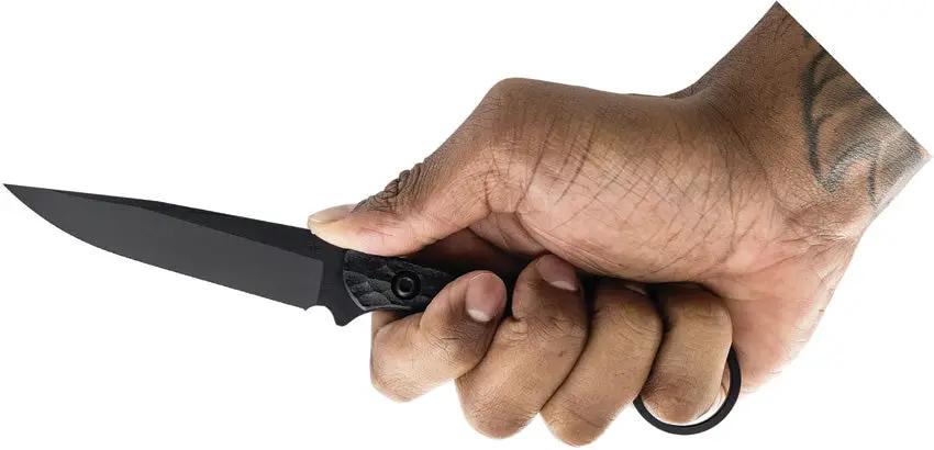 Toor Serpent S Fixed Blade Socom Black CPM M4 Gun Kote Finish - Full Tang With Finger Ring Kydex Sheath by Toor