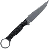 Toor Serpent S Fixed Blade Gray - CPM M4 Stainless Steel Blade With Gun Kote Finish And Black G10 Handle by Toor