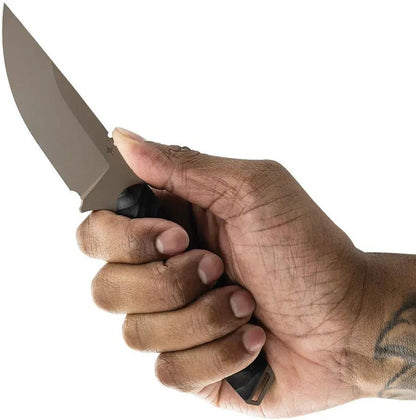 Toor Field Canyon 3.0 Fixed Blade Knife - CPM-3V Steel, Gun-Kote Tan Finish, Black G10 Handle, Extended Tang by Toor