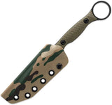 Toor Serpent T Fixed Blade Covert - CPM 3V Blade With Green G10 Handle And Finger Ring by Toor