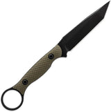 Toor Serpent T Fixed Blade Covert - CPM 3V Blade With Green G10 Handle And Finger Ring by Toor