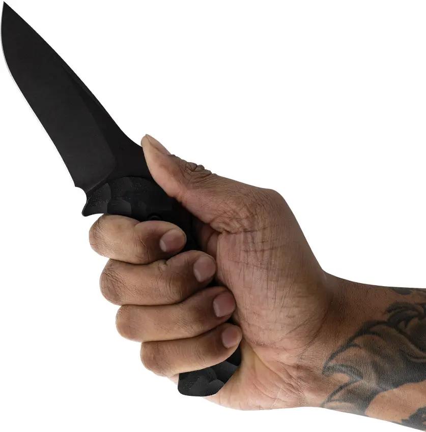 Toor Mullet Fixed Blade Carbon - CPM-154 Full Tang Knife With Glass Breaker G10 And Carbon Fiber Handle by Toor