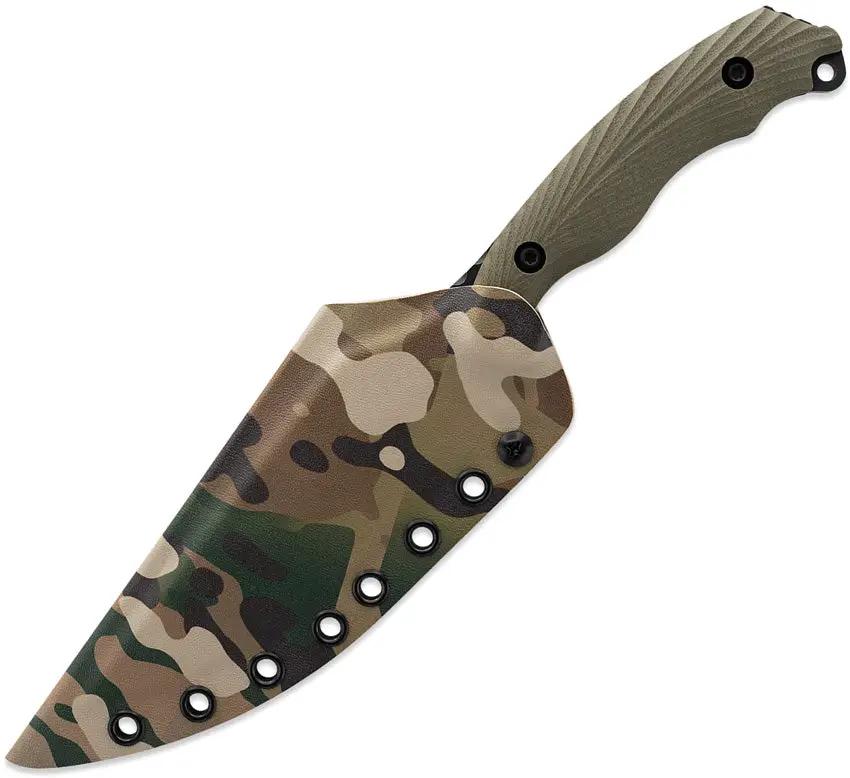 Toor Raven Fixed Blade Covert Raven Green - CPM 3V Carbon Steel Blade, G10 Handle, Kydex Sheath by Toor