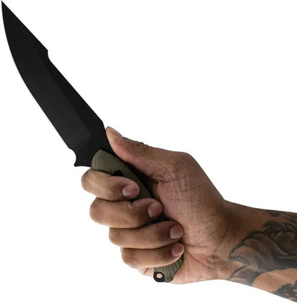 Toor Raven Fixed Blade Covert Raven Green - CPM 3V Carbon Steel Blade, G10 Handle, Kydex Sheath by Toor