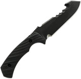 Toor Egress Fixed Blade Carbon CPM S35VN Guthook Knife - Black Stonewash Sawback With G10 Handle by Toor