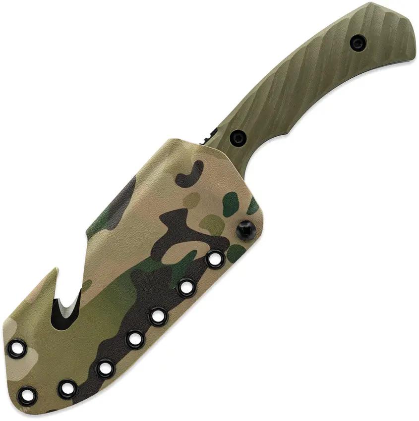 Toor Egress Fixed Blade Covert Egress Green - Full Tang CPM S35VN Blade With Black Oxide Finish And G10 Handle by Toor