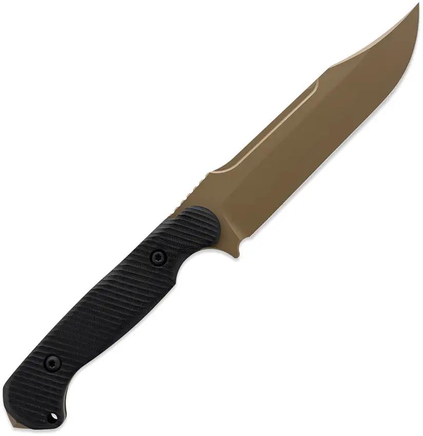 Toor Valor Mojave Fixed Blade Knife - CPM-3V Steel, Dark Earth Finish, Full Tang, Lanyard Hole by Toor