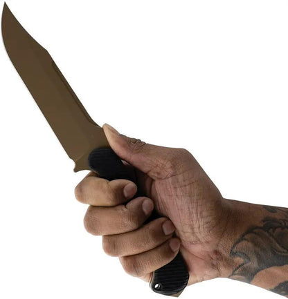 Toor Valor Mojave Fixed Blade Knife - CPM-3V Steel, Dark Earth Finish, Full Tang, Lanyard Hole by Toor
