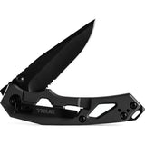 TRUE Tactical EDC Framelock TRU-FMK-0004 - Compact Gray Titanium Handle Knife With 3.25in Black Oxide 8Cr13MoV Blade by TRUE