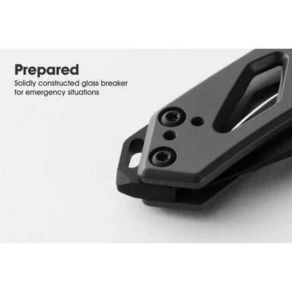 TRUE Tactical EDC Framelock TRU-FMK-0004 - Compact Gray Titanium Handle Knife With 3.25in Black Oxide 8Cr13MoV Blade by TRUE