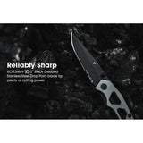 TRUE Tactical EDC Framelock TRU-FMK-0004 - Compact Gray Titanium Handle Knife With 3.25in Black Oxide 8Cr13MoV Blade by TRUE