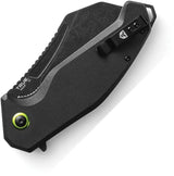 True Maar Linerlock TRU-FMK-0007 Folding Knife - Black Stonewash D2 Tool Steel Blade With Black G10 Handle by TRUE