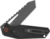 True Berm Tanto Linerlock Knife - Gray TiNi Coated 7Cr17MoV Blade With Black G10 Handle by TRUE