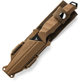 TRUE Fixed Blade TRU-FXK-0001 - 8 Inch Overall 4 Inch Black Oxide 8Cr13MoV Blade, Tan TPR Handle by TRUE