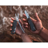 True Dual Cutter Linerlock - Spring Loaded Micro Serrated Scissors With Aluminum Handle And Pocket Clip by TRUE