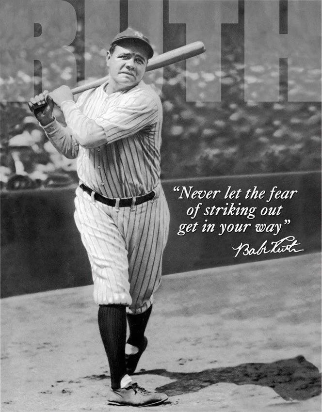 Tin Signs Babe Ruth No Fear 1511 by Tin Signs