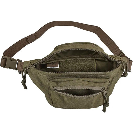 Tasmanian Tiger Modular Hip Bag Olive TT-7185 Three Zip Compartments MOLLE Compatible For Tactical Outdoor Enthusiasts by Tasmanian Tiger
