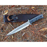 Tassie Tiger Knives P8 Pig Sticker - Durable Satin D2 Blade With Black Tan G10 Handle And Full Extended Tang Belt Sheath by Tassie Tiger Knives