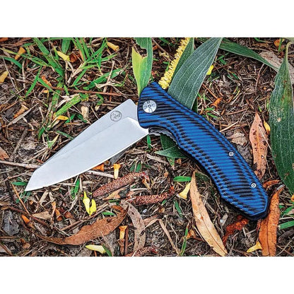 Tassie Tiger Knives FB Linerlock Black Blue - D2 Tool Steel Blade With G10 Handle by Tassie Tiger Knives