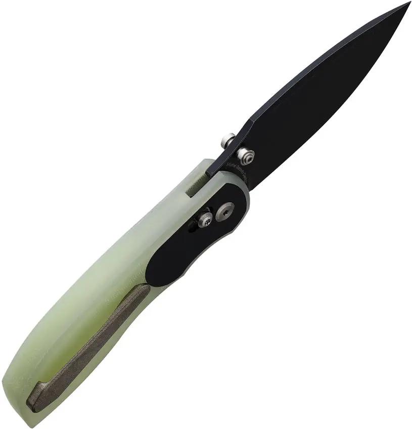 Tuya Knife Big Belly Crossbar Lock Jade T1714-E - 154CM Blade With Black PVD Coating And Jade G10 Handle by Tuya Knife