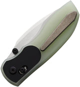 Tuya Knife Big Belly Crossbar Lock Jade T1714-F - 3.25in Satin 154CM Blade, Jade G10 Handle Pocket Clip by Tuya Knife