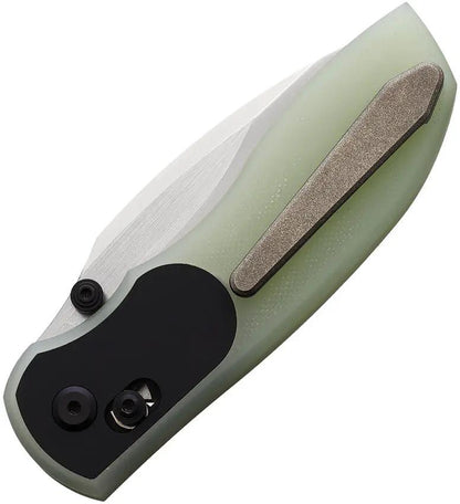 Tuya Knife Big Belly Crossbar Lock Jade T1714-F - 3.25in Satin 154CM Blade, Jade G10 Handle Pocket Clip by Tuya Knife