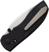 Tuya Knife Big Belly Crossbar Lock Black - Satin 3.25 Inch 154CM Blade With Black Canvas Micarta Handle Pocket Clip by Tuya Knife