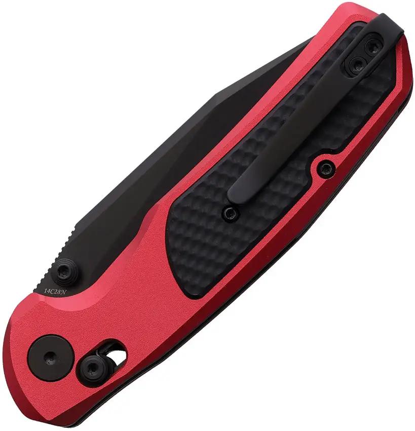Trivisa Hornet Axis Lock Knife - Red Aluminum Handle with Black G10 Inlay and 14C28N Sandvik Blade by TRIVISA