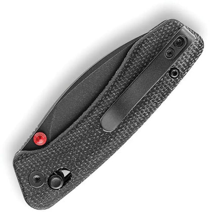 Trivisa Koala Crossbar Lock Knife - 2.5in Bohler N690 Blade Black Canvas Micarta Handle 3.25in Closed by TRIVISA