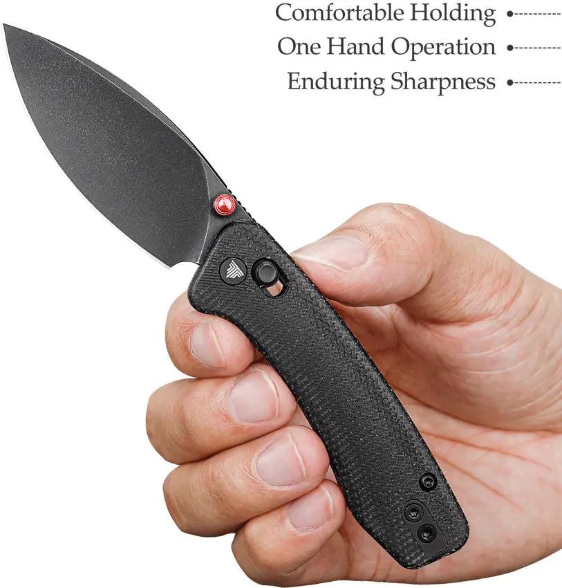 Trivisa Koala Crossbar Lock Knife - 2.5in Bohler N690 Blade Black Canvas Micarta Handle 3.25in Closed by TRIVISA