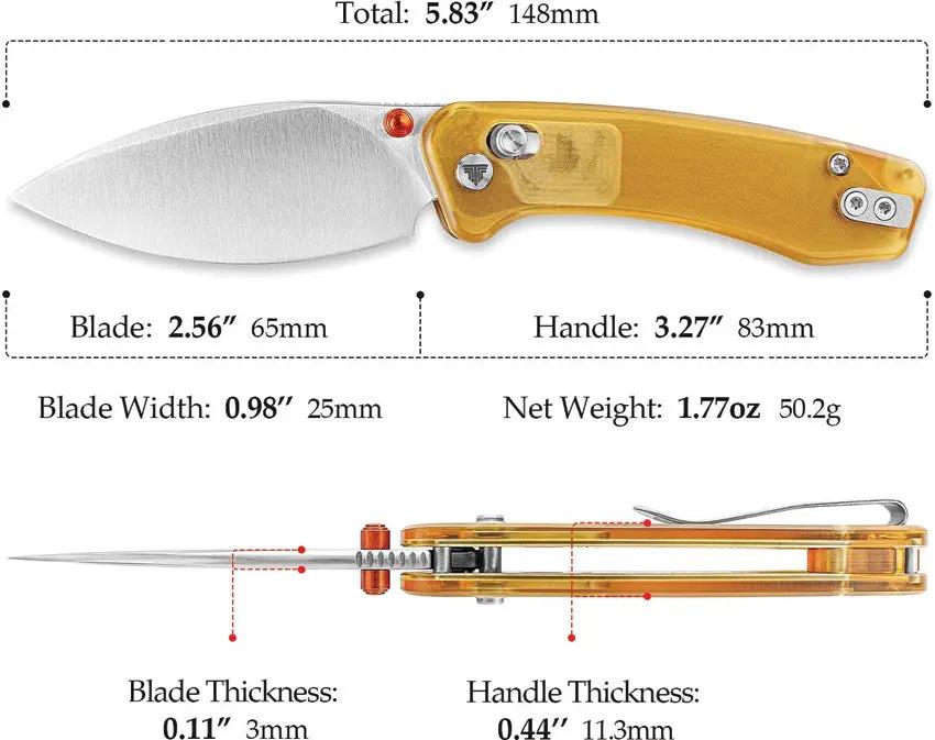 TRIVISA Koala Crossbar Lock Ultem JM02-YP-N - Ultem Handle And Satin Bohler N690 Blade by TRIVISA