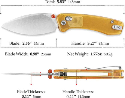 TRIVISA Koala Crossbar Lock Ultem JM02-YP-N - Ultem Handle And Satin Bohler N690 Blade by TRIVISA