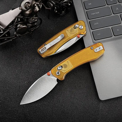 TRIVISA Koala Crossbar Lock Ultem JM02-YP-N - Ultem Handle And Satin Bohler N690 Blade by TRIVISA