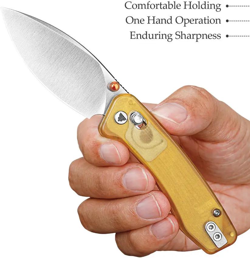 TRIVISA Koala Crossbar Lock Ultem JM02-YP-N - Ultem Handle And Satin Bohler N690 Blade by TRIVISA
