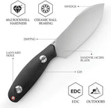 TRIVISA Aubergine Fixed Blade Knife - Full Tang 3.88in 14C28N Sandvik Stainless Blade, Black G10 Handle, Kydex Sheath by TRIVISA