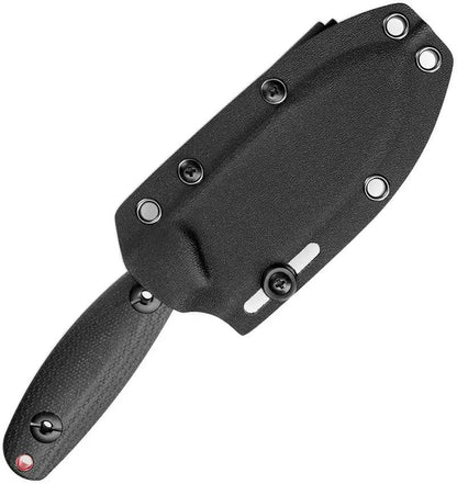 Trivisa Aubergine Fixed Blade Knife - Black Micarta Handle Full Tang With Kydex Sheath by TRIVISA