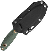 Trivisa Aubergine Fixed Blade GrnMic JM05-GM-14 - Full Tang Green Canvas Micarta Handle 14C28N Sandvik Blade by TRIVISA