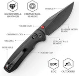 Trivisa Butterfly Crossbar Lock Black JM06 BM 14 - Compact Everyday Carry Folding Knife by TRIVISA