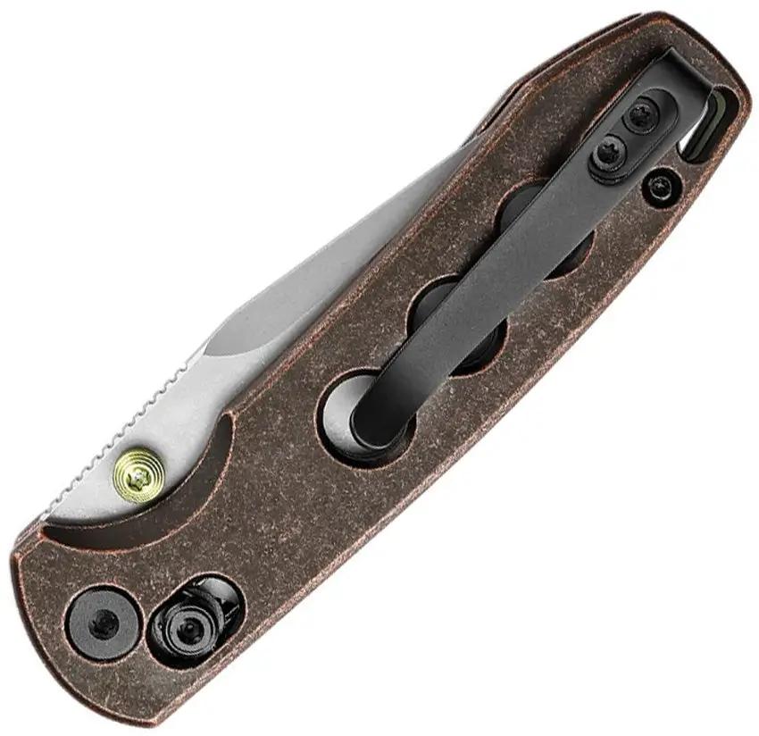 Trivisa Butterfly Crossbar Lock Copper JM06 CU14 Copper Handle EDC Folding Knife by TRIVISA