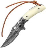 TRIVISA Puppis-02 Linerlock Damascus JS02-WB-D/P by TRIVISA