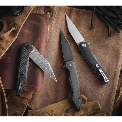 Trivisa Lynx Linerlock Blackout - 14C28N Stainless Blade With Black G10 Handle And Extended Tang by TRIVISA
