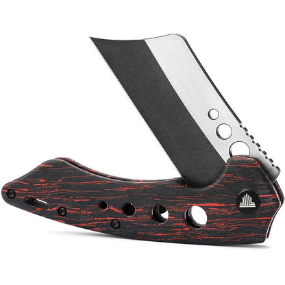 Trivisa Mensae Linerlock - 154CM Stainless Blade, Black Red G10 Handle, Extended Tang by TRIVISA