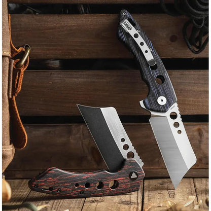 Trivisa Mensae Linerlock - 154CM Stainless Blade, Black Red G10 Handle, Extended Tang by TRIVISA